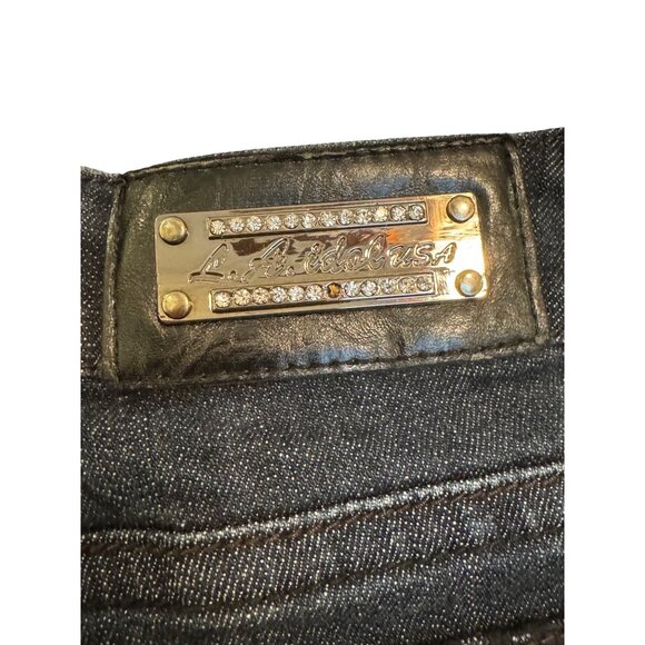 L.A. Idol Jeans Womens Size 5 Dark Wash Embellished Skinny Denim Pants USA - Picture 3 of 9